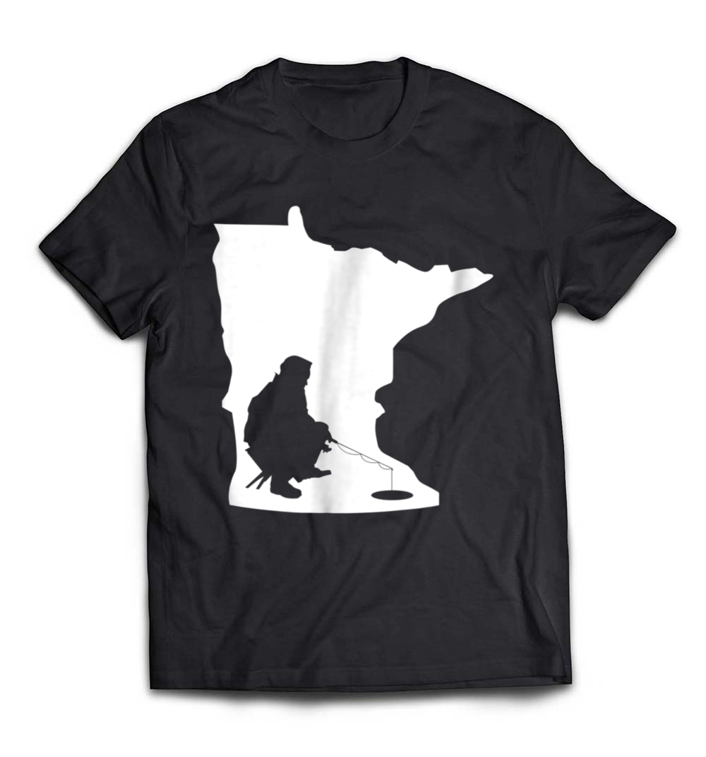 Minnesota MN State Map Ice Fishing T-Shirt: A Tribute to a Winter Tradition